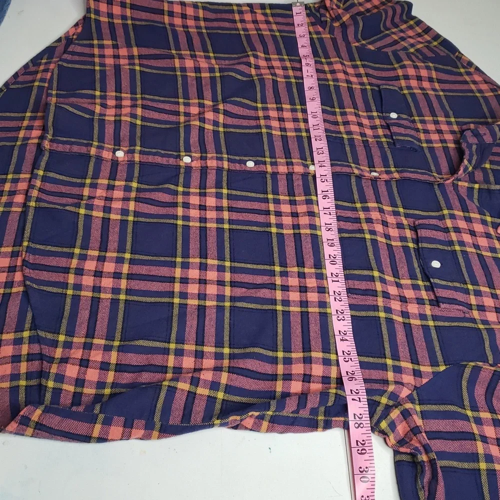 Old Navy The Boyfriend 100% Cotton Flannel Button Up Shirt Size XXL Western - Picture 9 of 13
